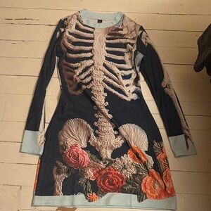 Floral Skeleton Print Dress